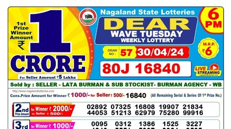 dear lottery 30 tarik result